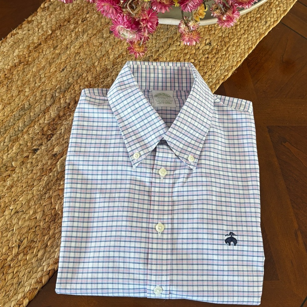 Brooks Brothers Blue and Purple Plaid Button-Down Shirt - Picture 8 of 8